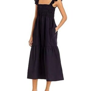 French Connection Black Smocked Dress